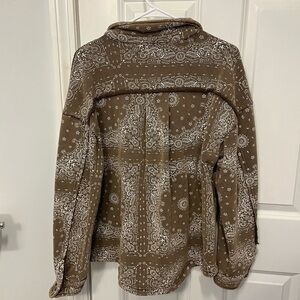 Easel Brown Bandana Patterned Jacket
